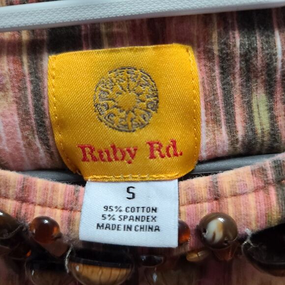 Ruby Rd Womens Top Multi-Color Size Small Cotton Blend Long Sleeve Stretch - Picture 6 of 12